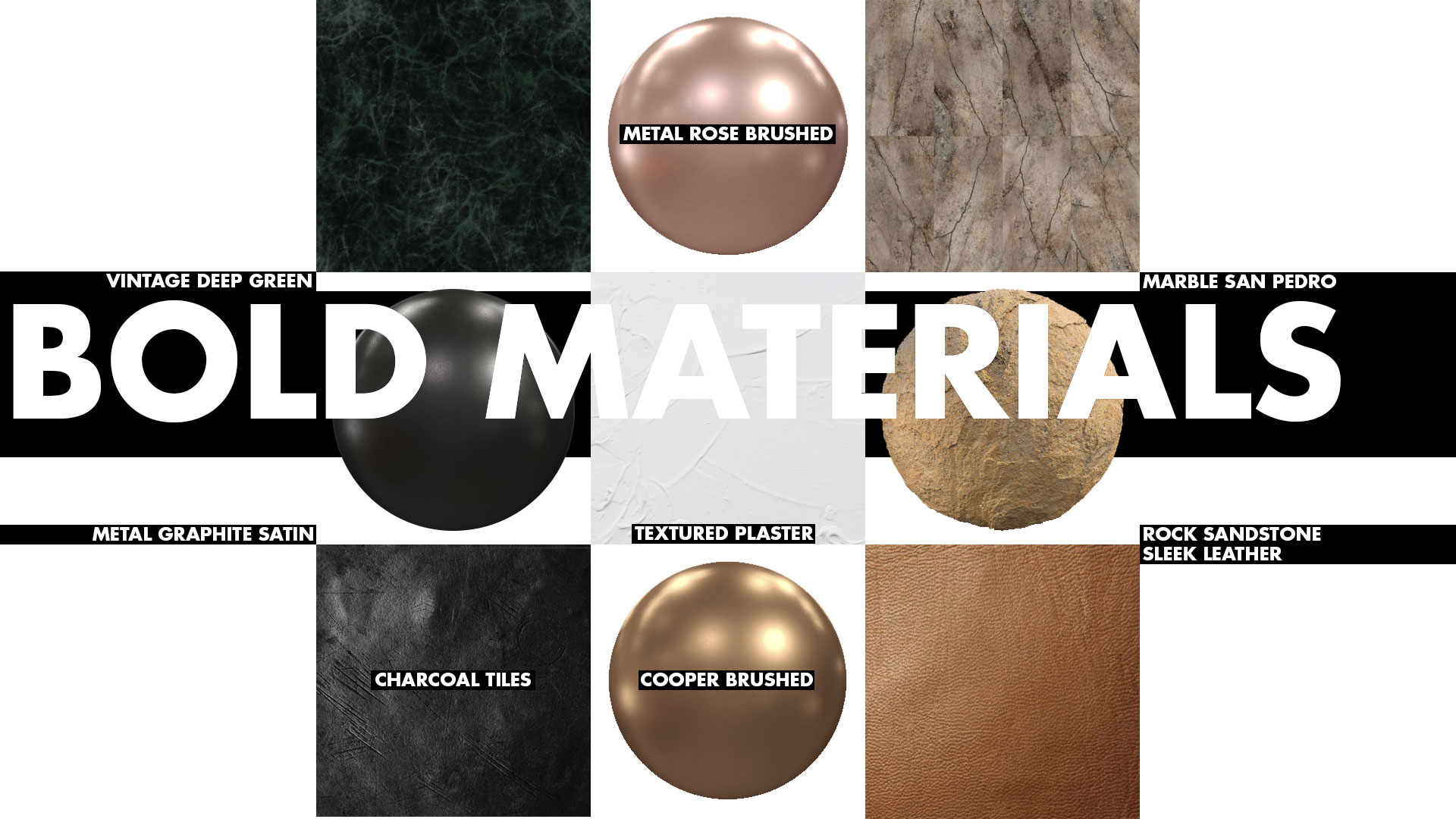 The materials used for the interior design of the lobby visualized in 3d.