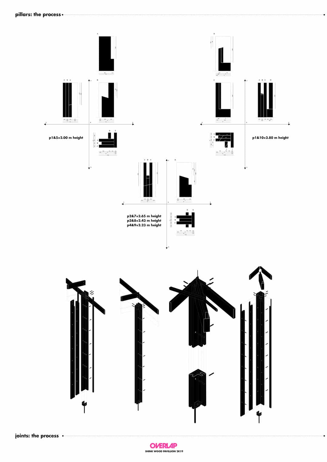 Wood gazebo structure drawing.