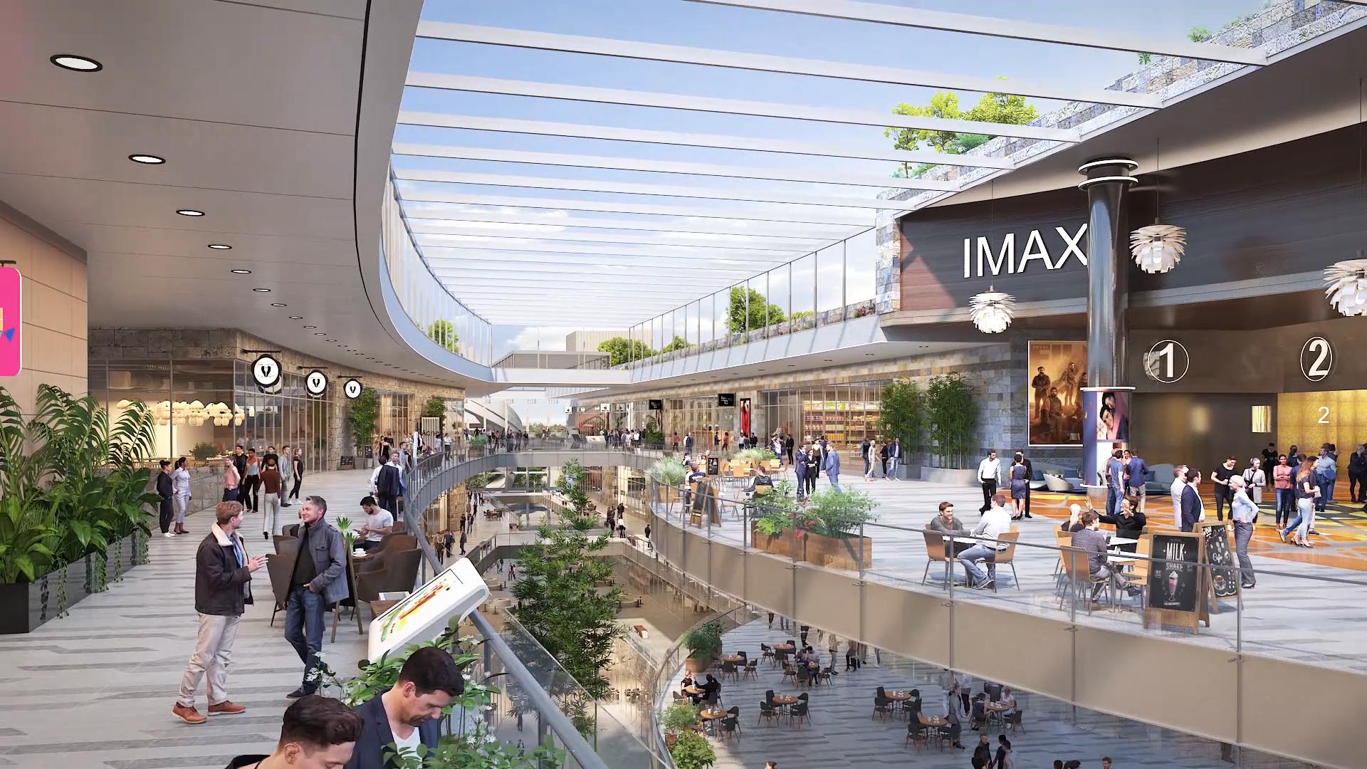 Vizualizare 3d a spatiului interior din noul mall Iulius din Cluj